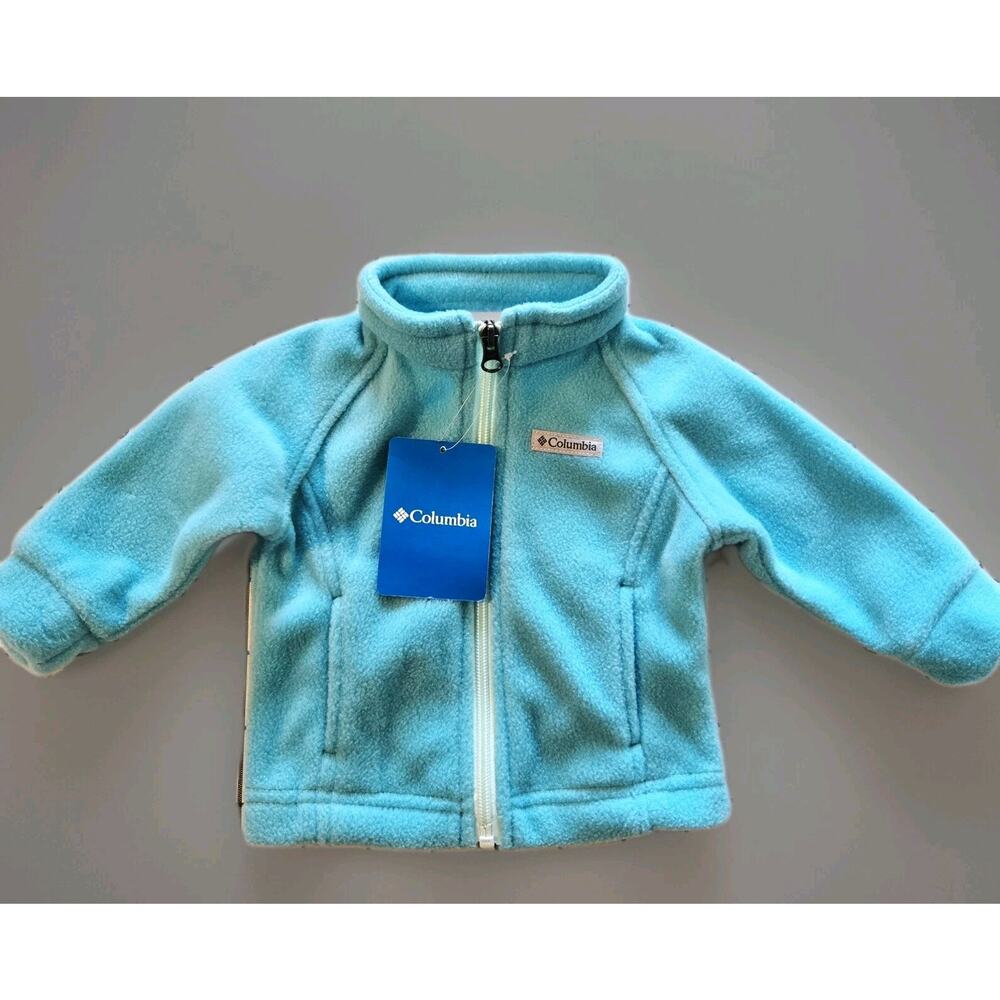 Columbia full zip fleece jacket Kids 3-6 Months Aqua Teal NEW WITH TAGS